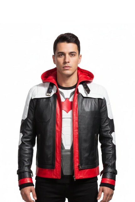 Batman Arkham Knight Red Leather Jacket