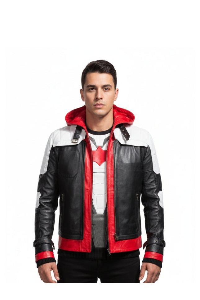 Batman Arkham Knight Red Leather Jacket