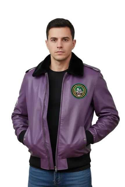 Batman Bob the Goon Purple Joker jacket inspired by iconic movie character
