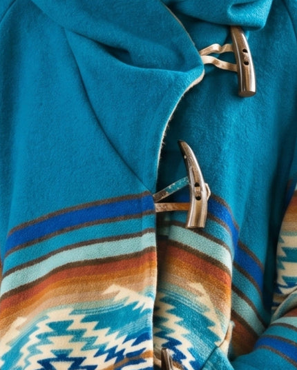 Beth Dutton Stylish Blue Fringed Poncho Wrap