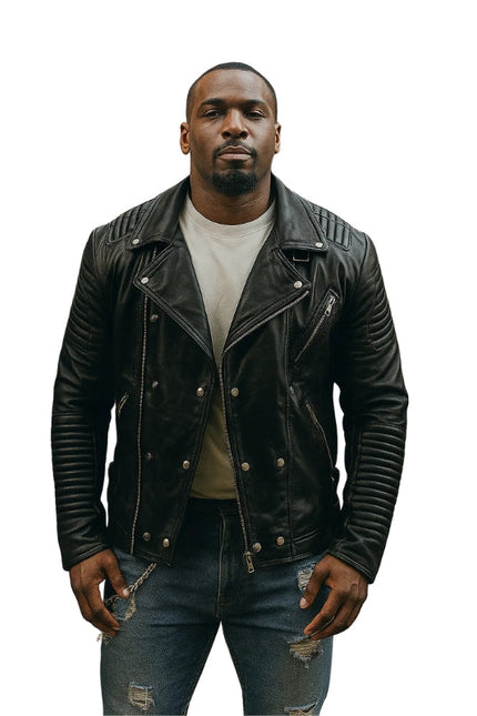 Biker Blaze Black Leather Jacket