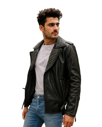 Biker Vero Black Studded Leather Jacket