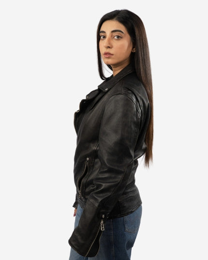 Black Leather Moto Jacket