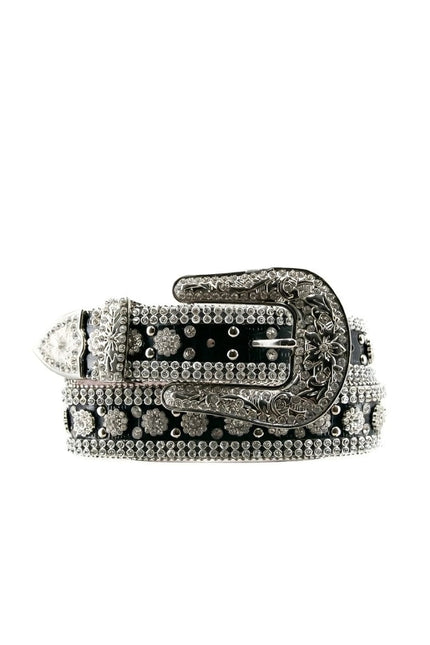 Decorative belt with a large buckle on a white background