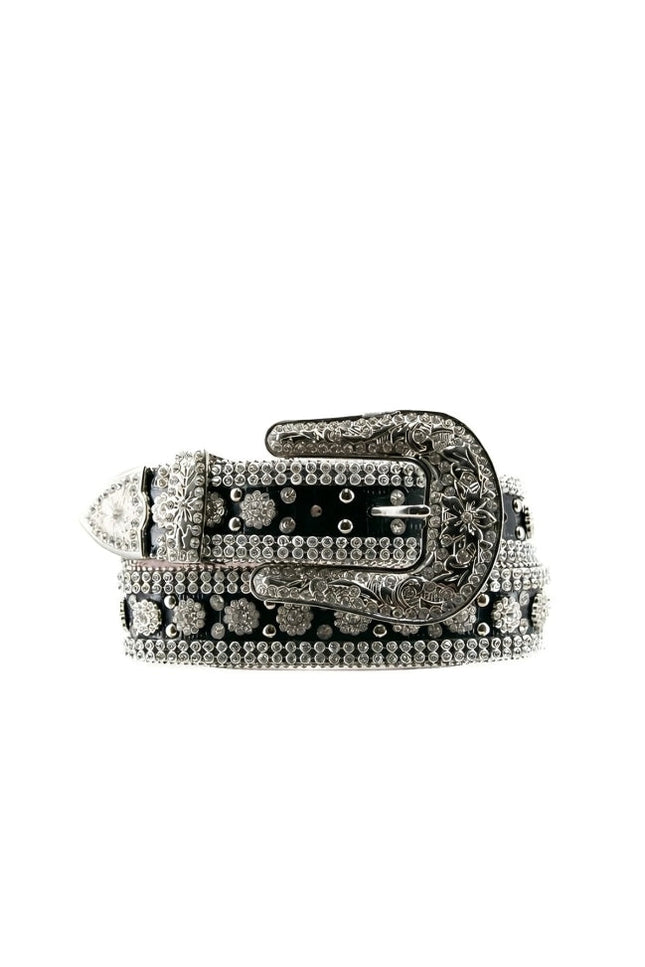 Decorative belt with a large buckle on a white background