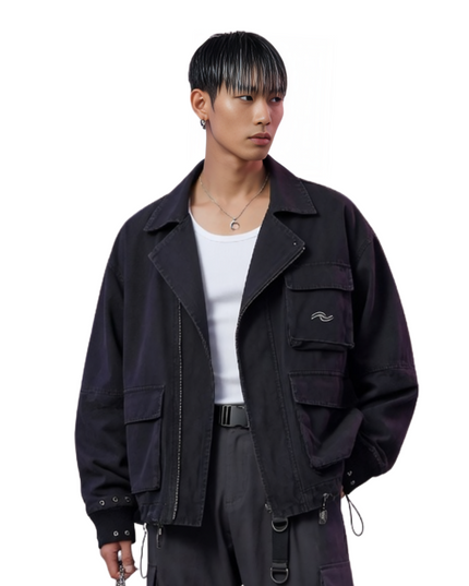 Black Star Graphic Cotton Jacket