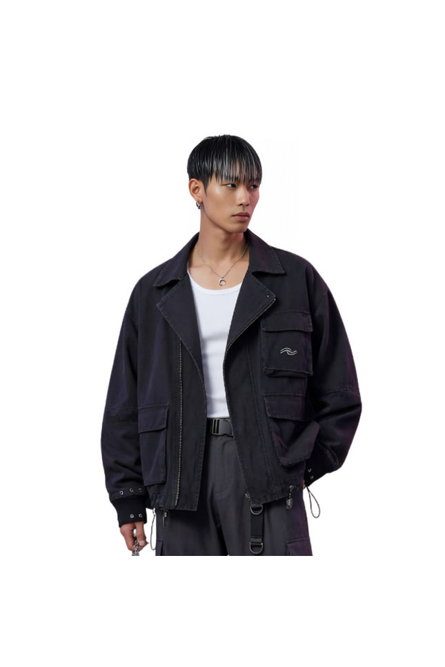 Black Star Graphic Cotton Jacket