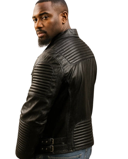 Blaze Black Biker Jacket For Men's