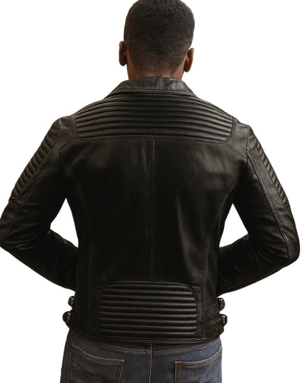 Blaze Black Biker Leather Jacket