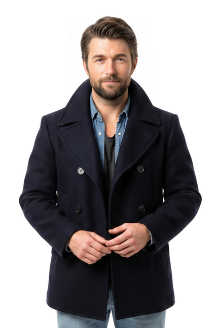Brandon Sklenar It Ends With Us Blue Peacoat