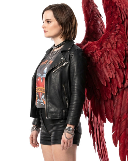 Brianna Hildebrand Lccifer S06 Biker Leather Jacket Order Now