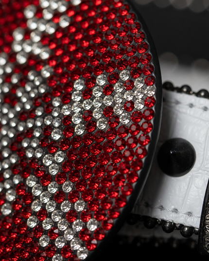 Buy Red Rhinestone White Western Belt