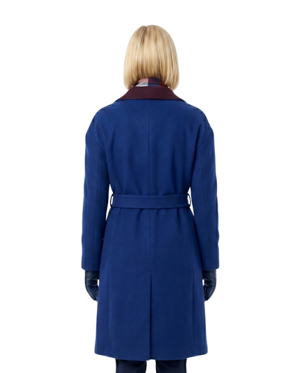 Buy The Jessy Schram Mystic Christmas Blue Wool Coat Now