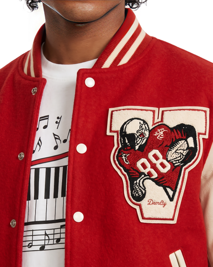 Buy The New Michael 2026 Jaafar Jackson Red Varsity Jacket 