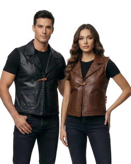 Buy The Unisex Leather Whipstitch Vest Today