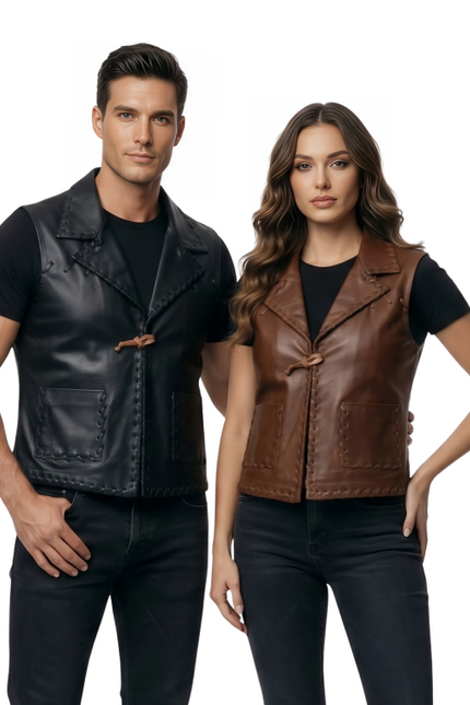 Buy The Unisex Leather Whipstitch Vest Today