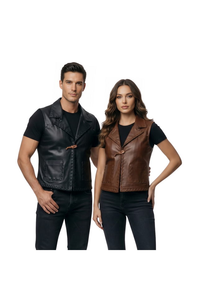 Buy The Unisex Leather Whipstitch Vest Today