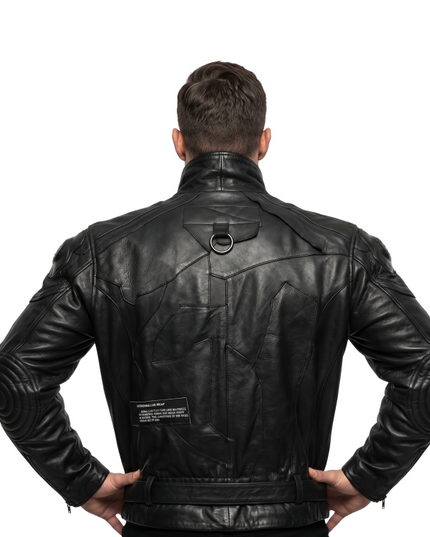 Buy The Urban Techwear Style Black Leather Biker Jacket Today