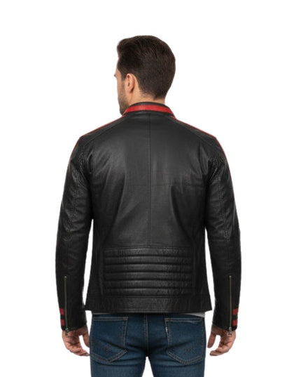Café Racer Black Biker Leather Jacket