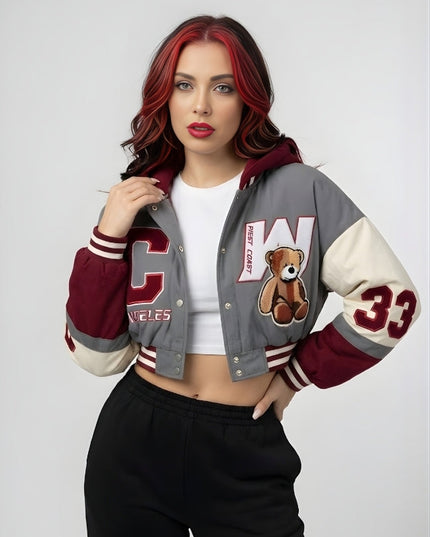 Cali Teddy – Cozy California-Inspired Bomber Jacket