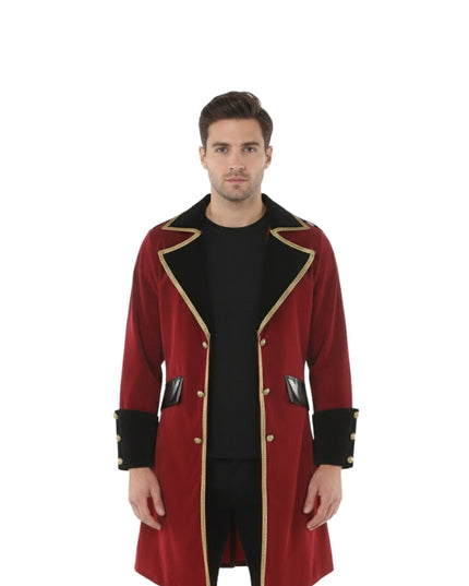 Captain Jack Sparrow Pirates Halloween Red Costume Coat