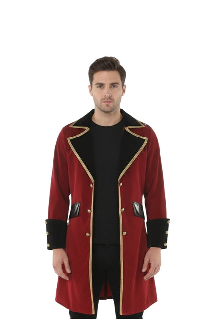 Captain Jack Sparrow Pirates Halloween Red Costume Coat