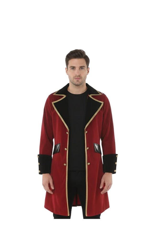 Captain Jack Sparrow Pirates Halloween Red Costume Coat