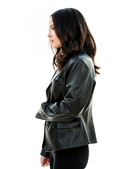 Ciara Wyse 56 Days Black Leather Blazer Buy 