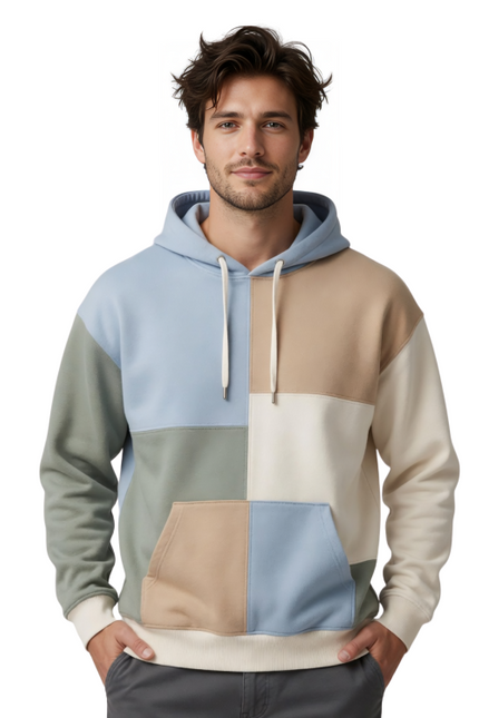 Color Block Patchwork Hoodie