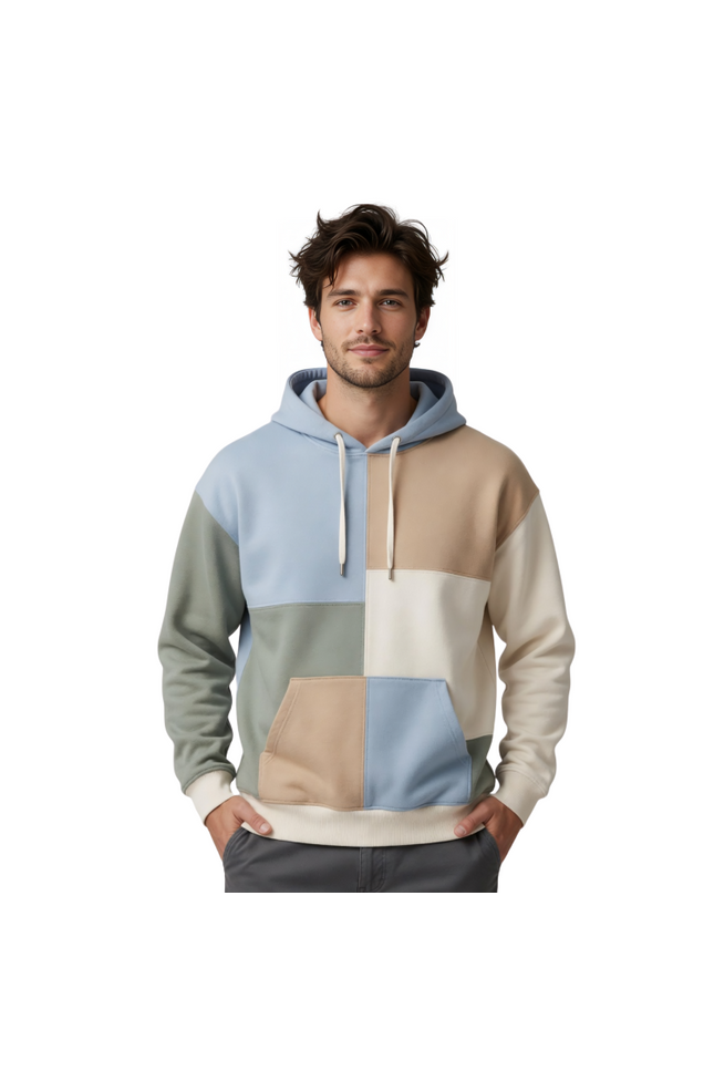 Color Block Patchwork Hoodie