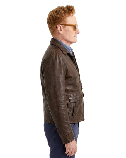 Conan O’Brien Must Go Brown Leather Jacket
