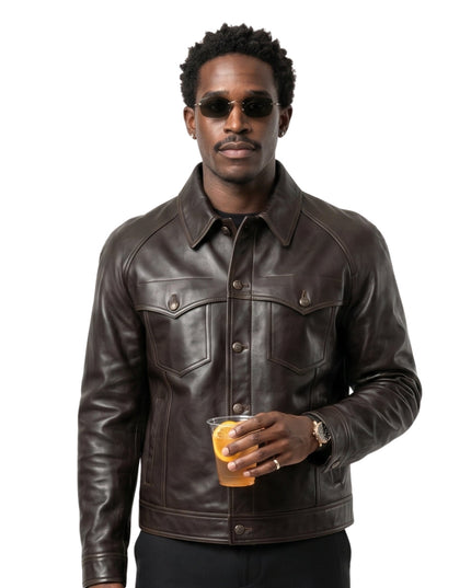 Damson Idris 2026 Black Leather Jacket