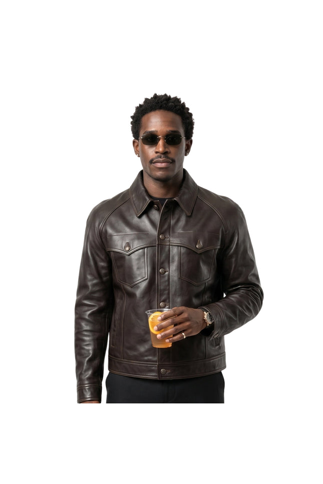 Damson Idris 2026 Black Leather Jacket