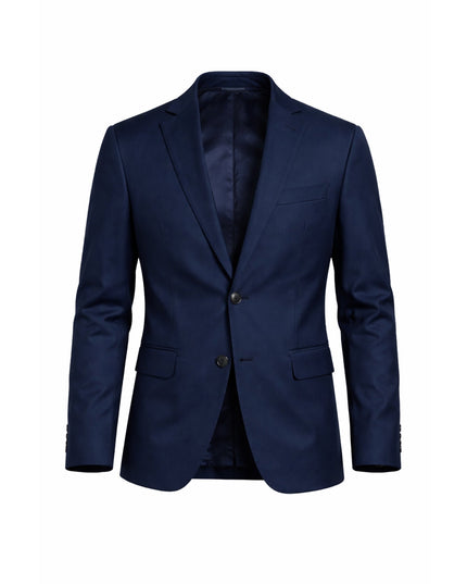 Navy blue blazer on a white background