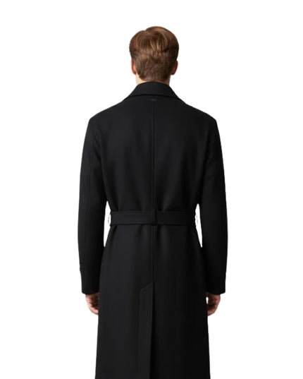 Double Breasted Wool Trench Coat For Mens
