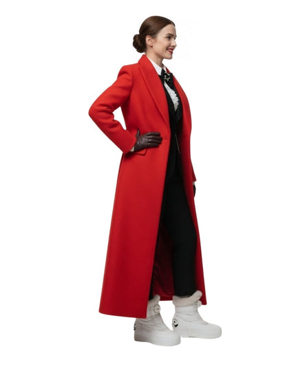 Emily Cooper S04 Red Wool Trench Coat