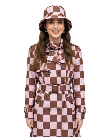 Emily in Paris S04 Emily Cooper Maroon and White Coat