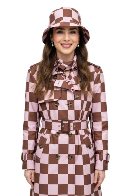 Emily in Paris S04 Emily Cooper Maroon and White Coat
