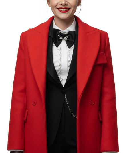 Emily in Paris Season 4 Red Wool Trench Coat