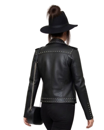 English Actress Michelle Keegan Movie/Tv Series Black  Leather Jacket