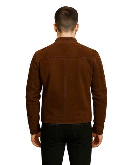 Faisor Mocha Brown Suede Biker Jacket