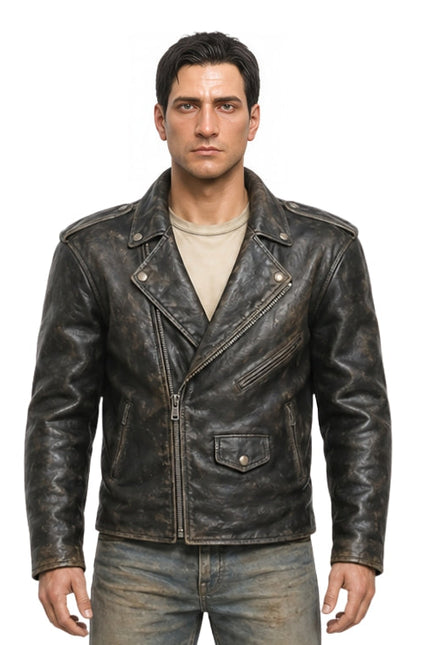 Man wearing a dark brown jacket