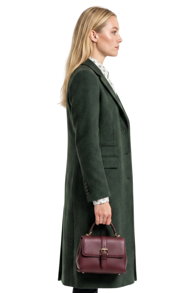 Flipping for Christmas Ashley Newbrough Green Wool Coat