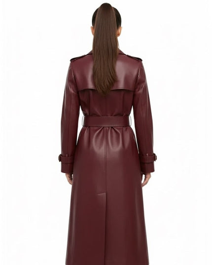 Full Length Marlborough Maroon Trench Coat