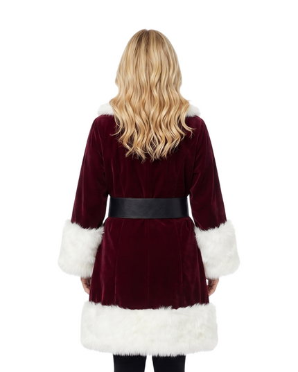 Get The Eddie Janko Blue Bloods S10 Deep Red Shearling Santa Coat 