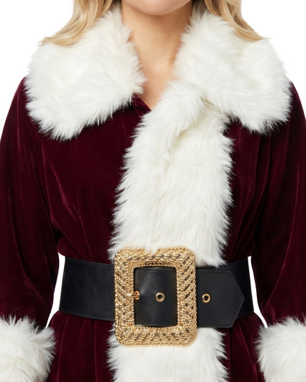 Get The Eddie Janko Blue Bloods S10 Deep Red Shearling Santa Coat Fast