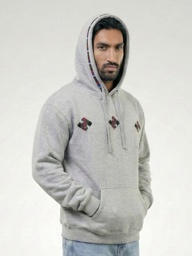Handmade Folk Embroidered Grey Hoodie Sale