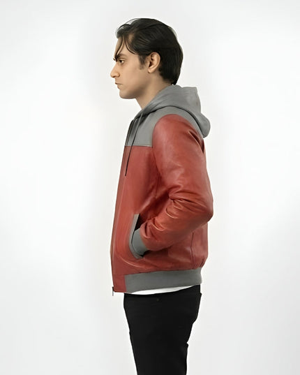 Men's Handcrafted Hoodie Style Bomber Jacket