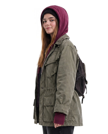 Person wearing grey cotton jacket
