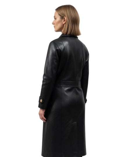 Jella Haase Kleo Black Leather Coat

